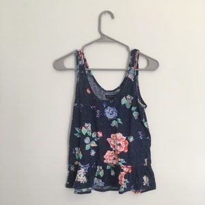 Blue American Eagle floral tank top.